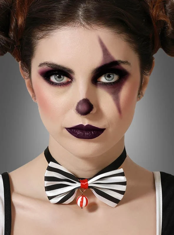 Fliege zum Clownskostüm schwarz-weiß