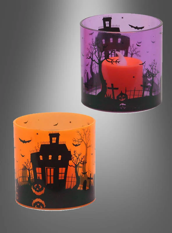 Windlicht Halloween mit Licht 7cm