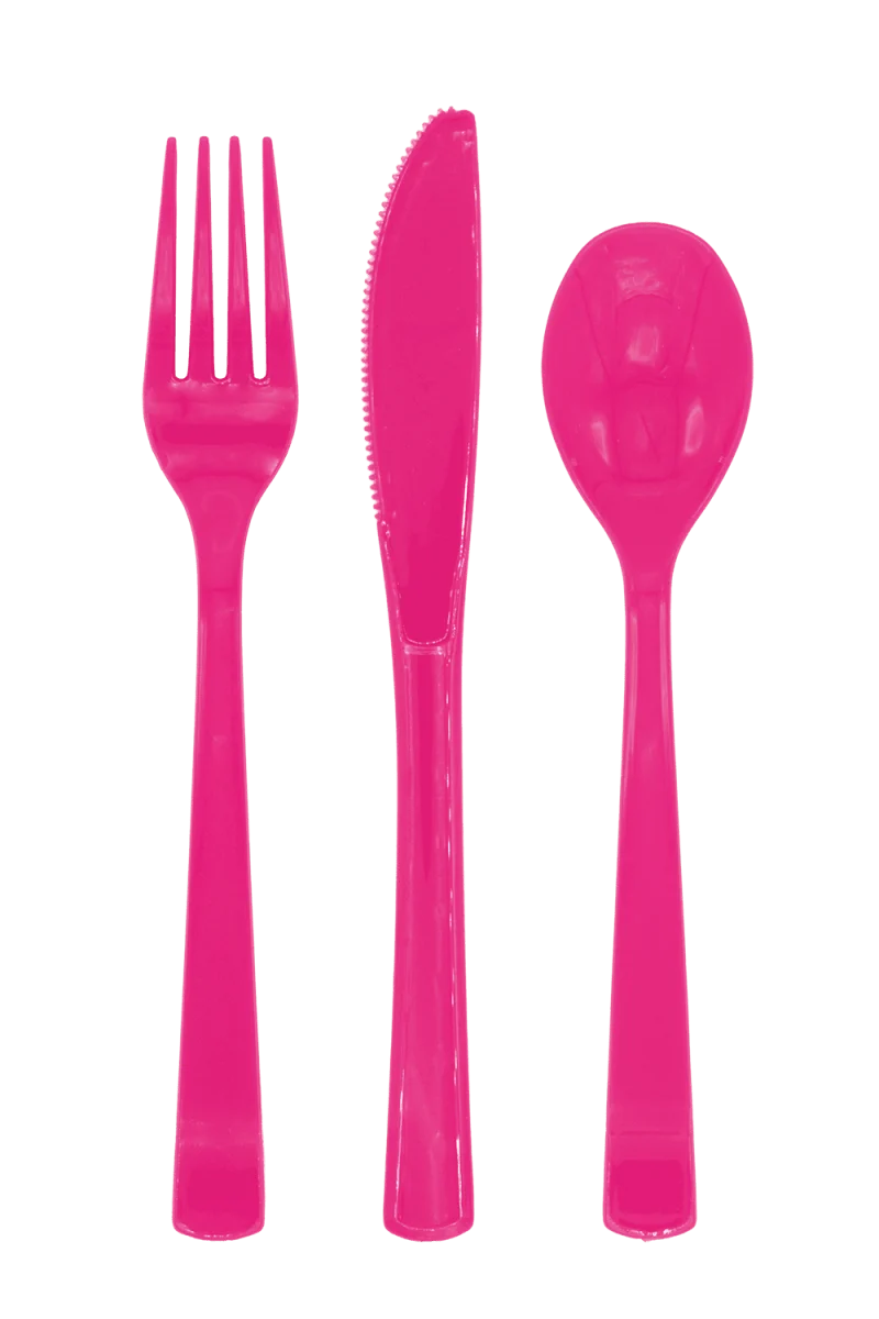 Fuchsia Mehrwegbesteck, 18-teilig