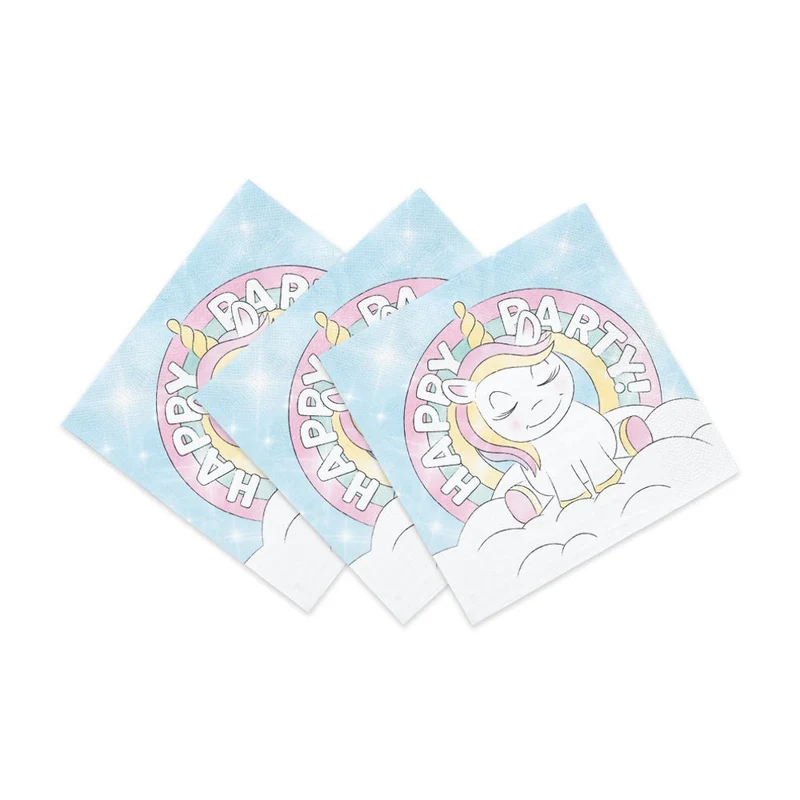 Unicorn Servietten „Happy Birthday“, 33 cm, 20 Stück