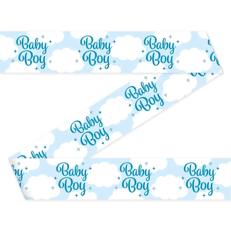 Blaues Absperrband „Baby Boy“, 12 m