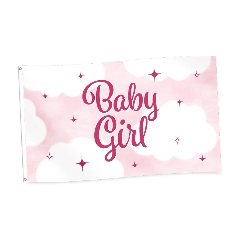 Rosa Flagge „Baby Girl“, 1,5 m