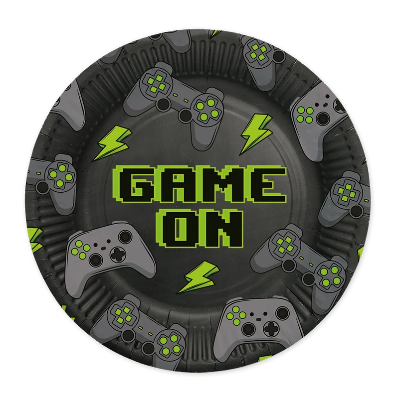 Schwarze Spielfiguren „Game On“, 23 cm, 8 Stück