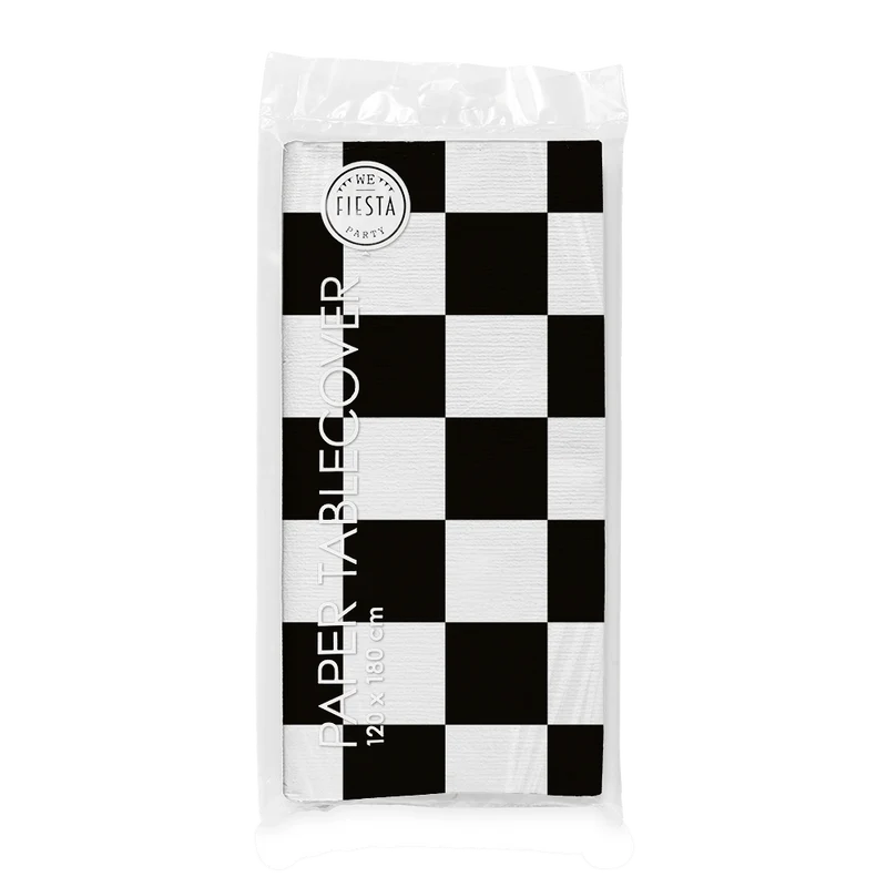 Race-Tischdecke Schwarz-Weiß 1,2 m