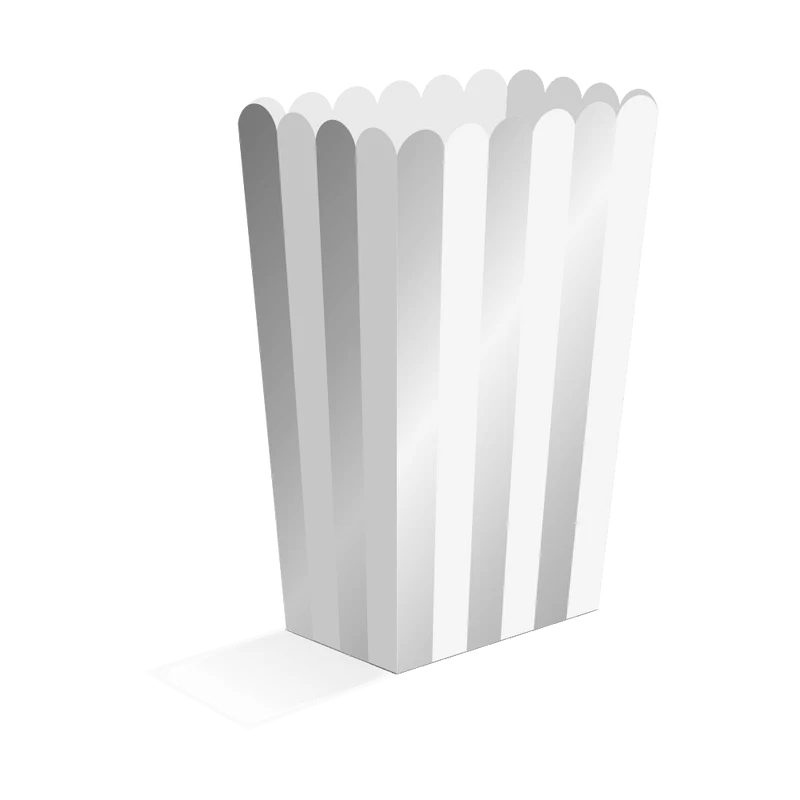 Silberne Popcorn-Schälchen, 13,5 cm, 8 Stück