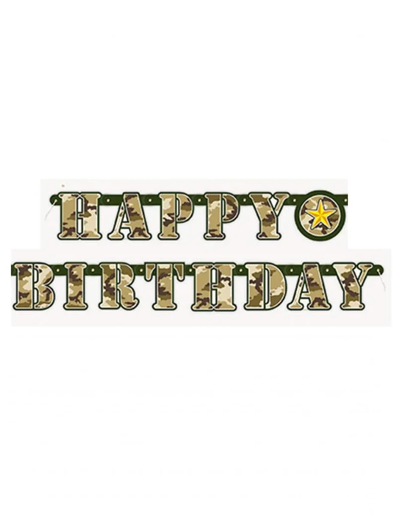 Happy Birthday Girlande - Militär