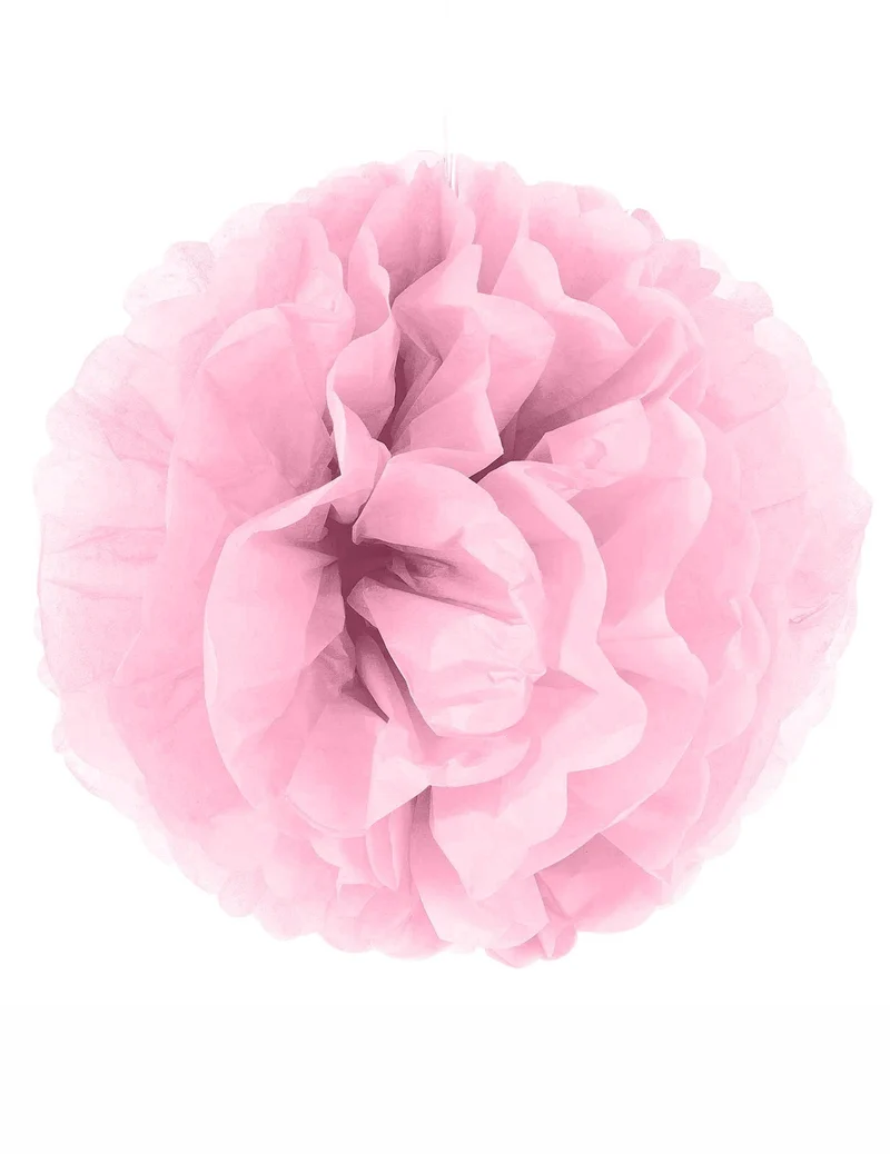 Pompon Hängedeko aus Papier rosa