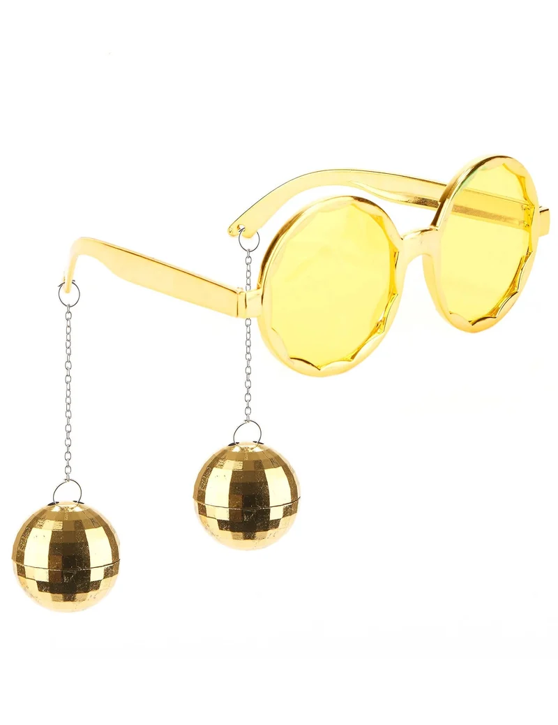 Goldene Disko Brille