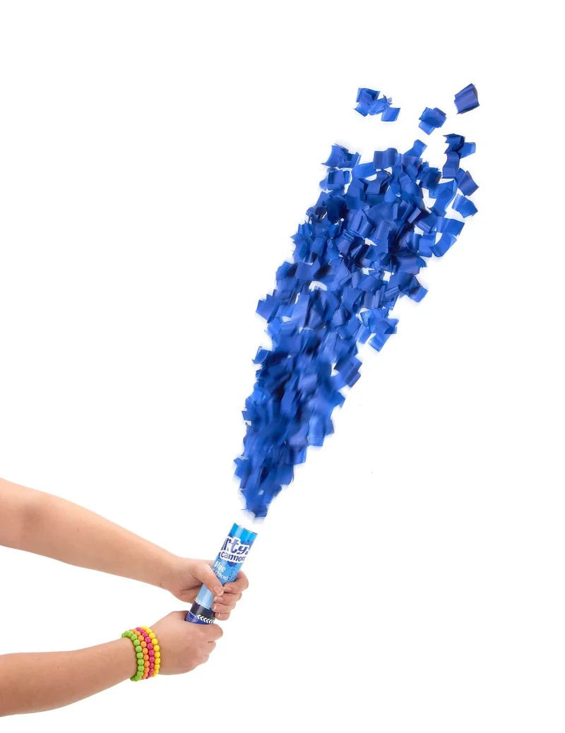 Blaue Konfettikanone