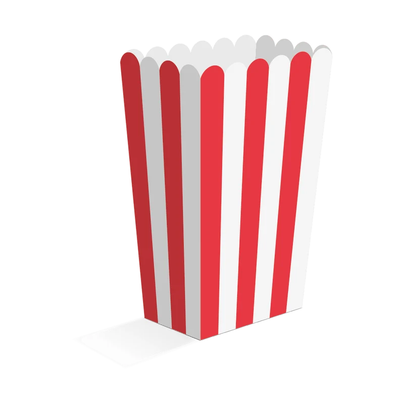 Rot-weiße Popcorn-Schälchen, 13,5 cm, 8 Stück