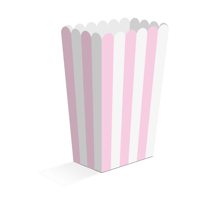 Rosa Popcorn-Schälchen, 13,5 cm, 8 Stück