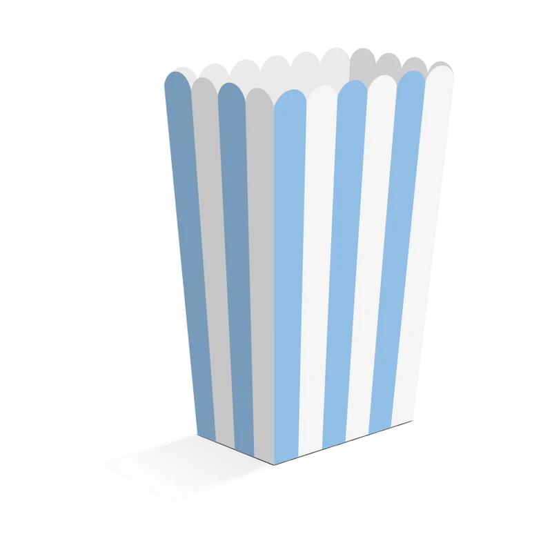Blaue Popcorn-Becher, 13,5 cm, 8 Stück