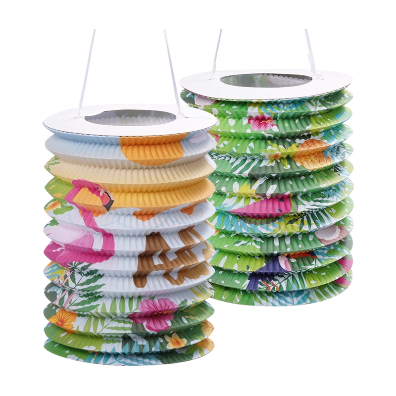 Hawaii-Lampion, bunt, 25 cm, 2 Stück