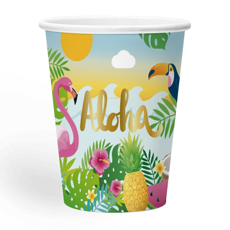 Hawaii-Becher „Aloha“ 210 ml, 8er-Pack