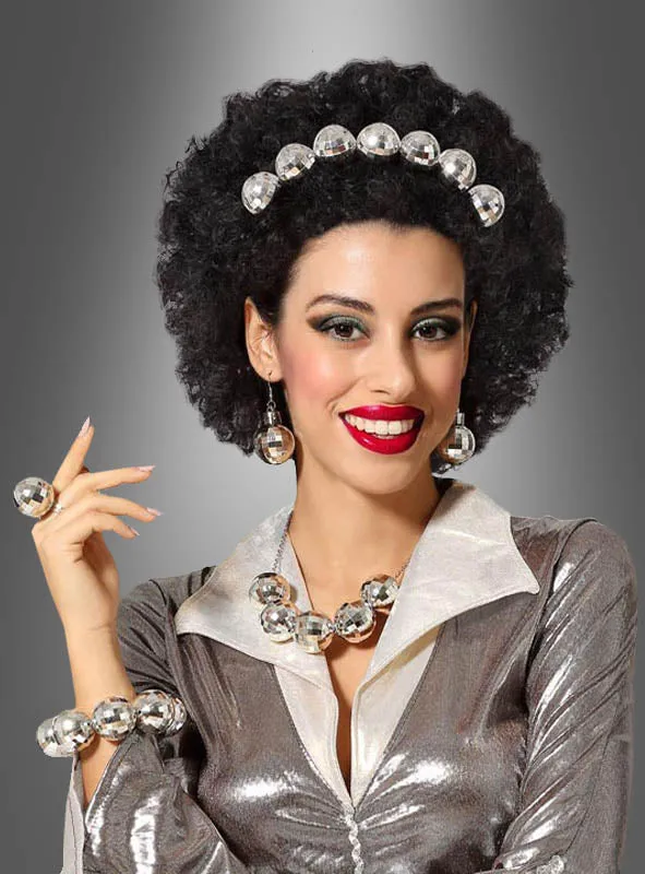Silbernes Discokugel Schmuck Set