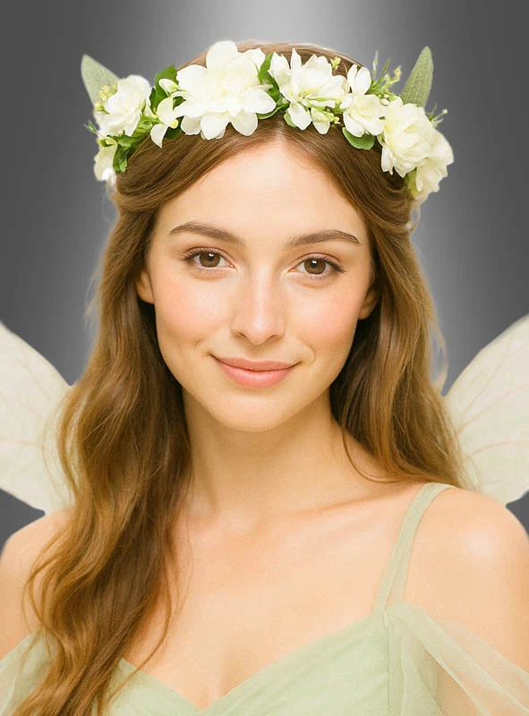 Weißer Blumen Haarkranz