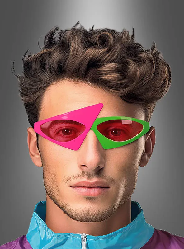 Asymmetrische 80er Brille