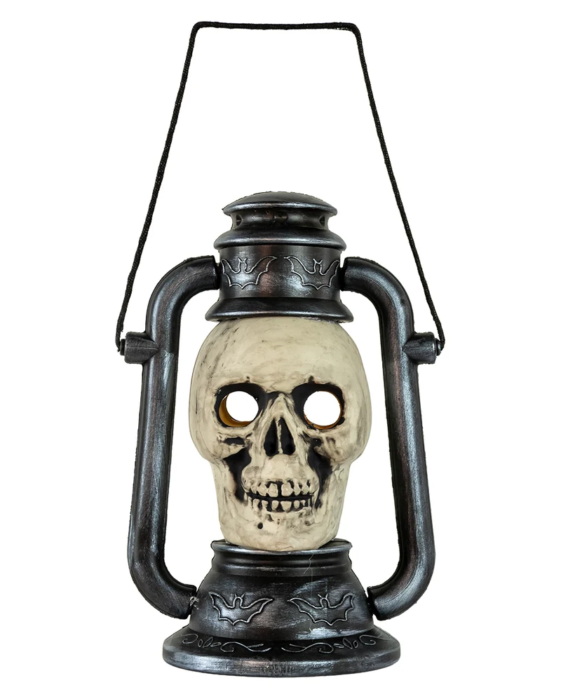 Totenschädel Grubenlampe mit Farbwechsel 28cm