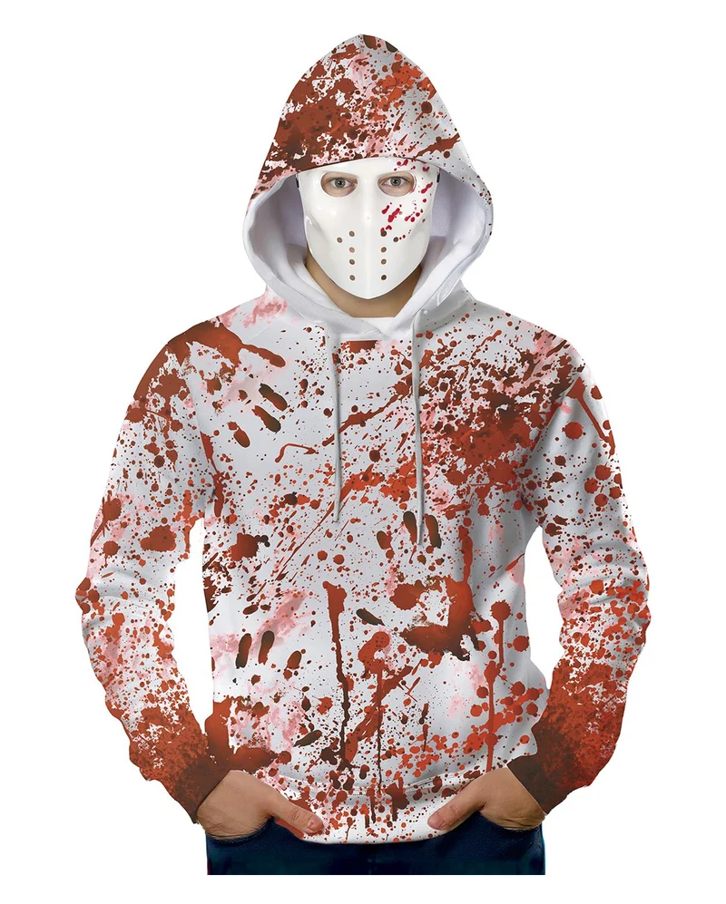 Hoodie mit Blutspritzer und Maske