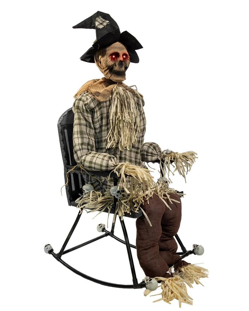 Haunted Vogelscheuche auf Schaukelstuhl Animatronic 120cm