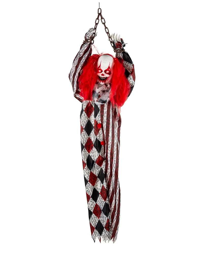 Freaky Horrorclown mit Schütteleffekt, Licht & Sound 155cm