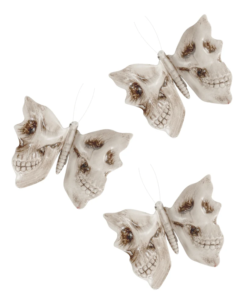 Skull Schmetterling Deko-Clips 3 St.