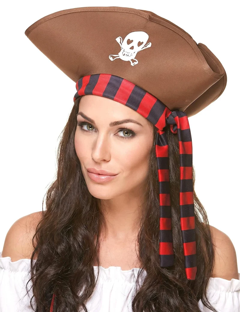 Brauner Piratenhut für Erwachsene