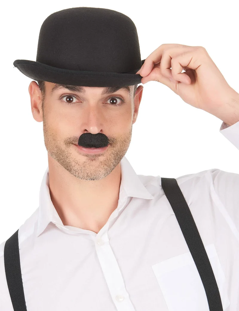 Schwarzer Charlie Chaplin Schnurrbart für Erwachsene