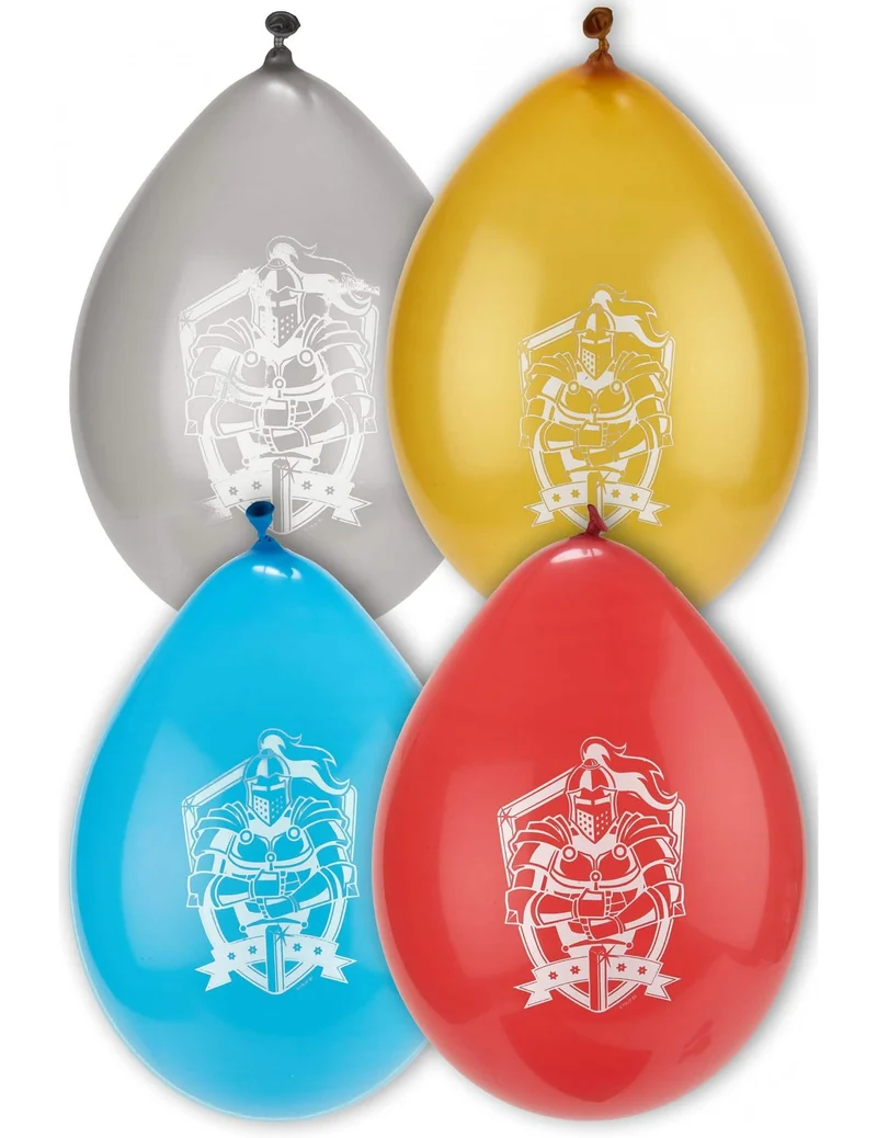 8 Latexballons mit Ritter-Motiv