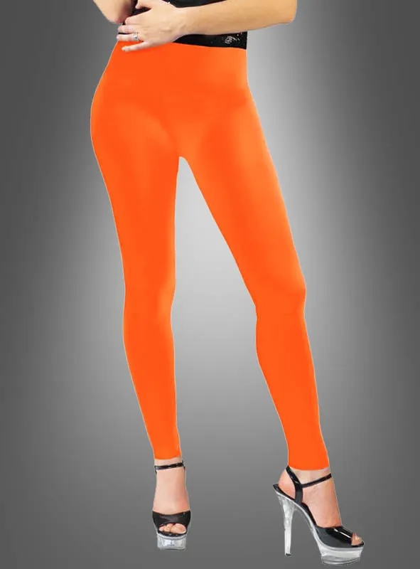 Blickdichte Leggings Neon im 80er Jahre Look