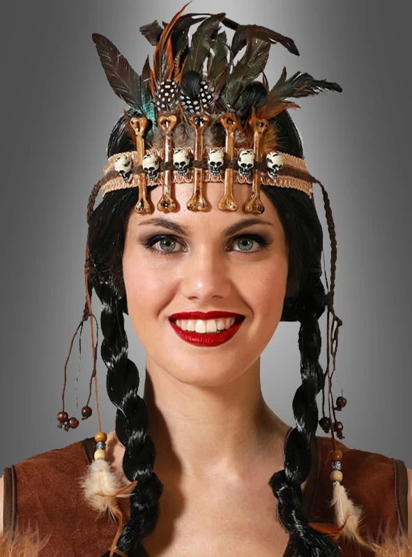 Feder Haarschmuck mit Knochen