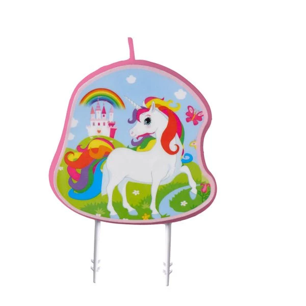 Einhorn Kerze Bunt 9cm