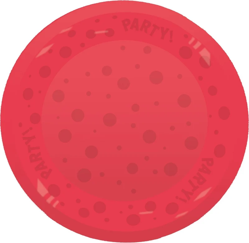 Party Teller Rot Halbtransparent 21cm