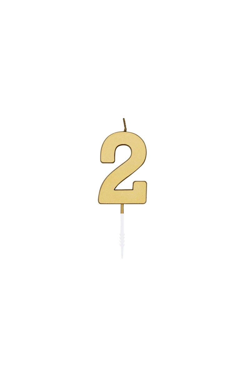 2 Kerze, Gold-Metallic, 4,5 cm