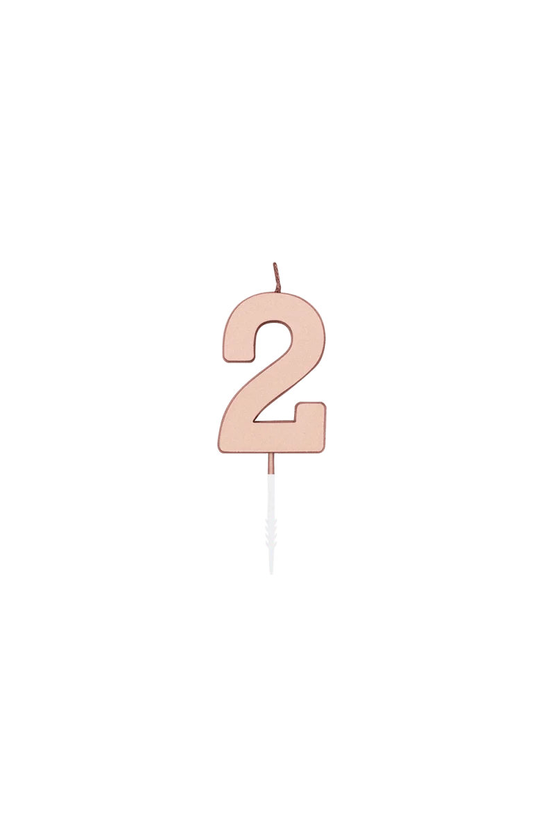 2-Jahres-Kerze, Roségold-Metallic, 4,5 cm