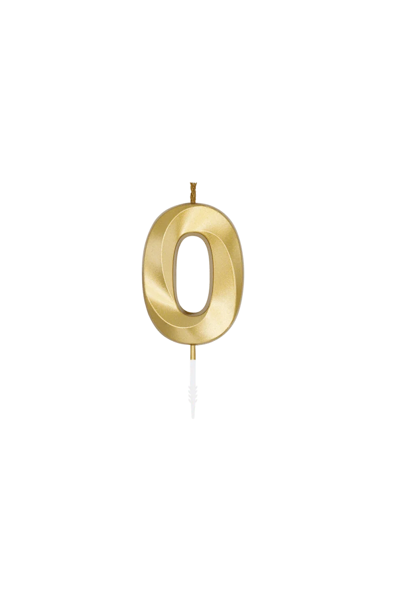 0-Jahres-Kerze, Gold-Metallic, 6 cm