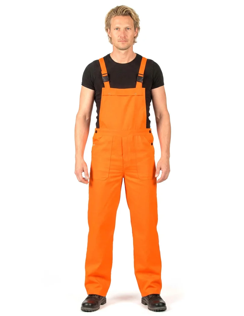 Neon-Latzhose Kostüm für Erwachsene orange