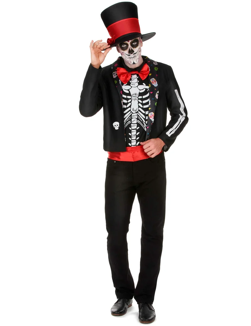 Skelett Kostüm für Herren Dia de los Muertos