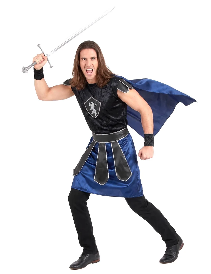 Ritterkönig-Kostüm für Herren schwarz-blau