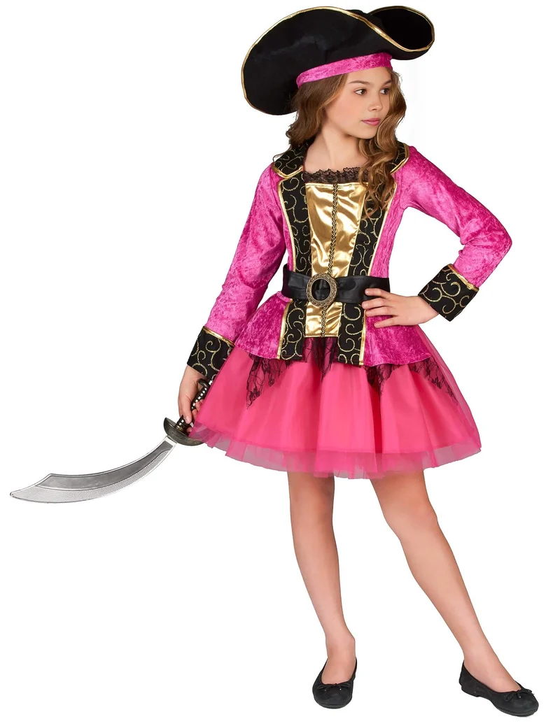Pinkes Piratenkostüm für Mädchen