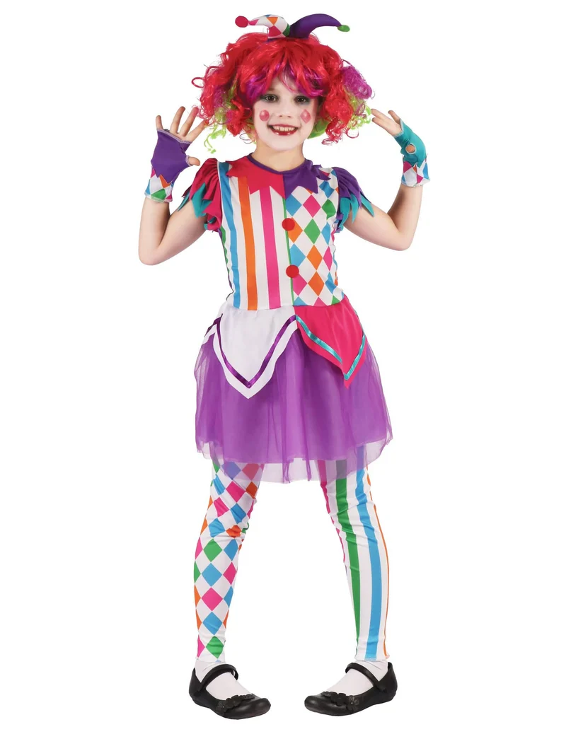 buntes Harlekin Kostüm für Mädchen