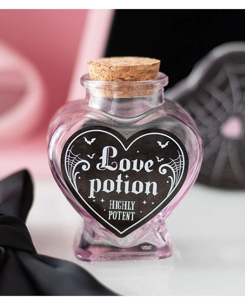 Herzförmige "Love Potion" Zaubertrankflasche 8cm