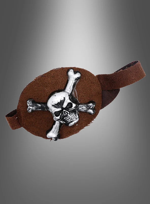 Totenkopf Augenklappe braun