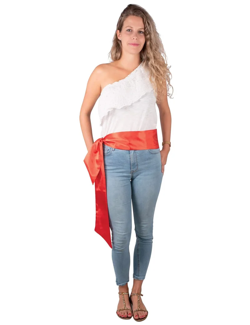 Gürtel Satin-Optik Kostümzubehör rot