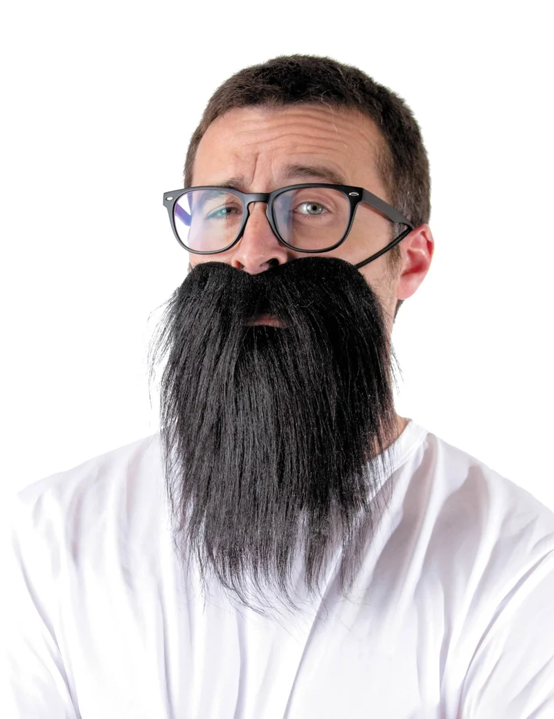 Hipster Bart schwarz Kostüm-Accessoire Erwachsene