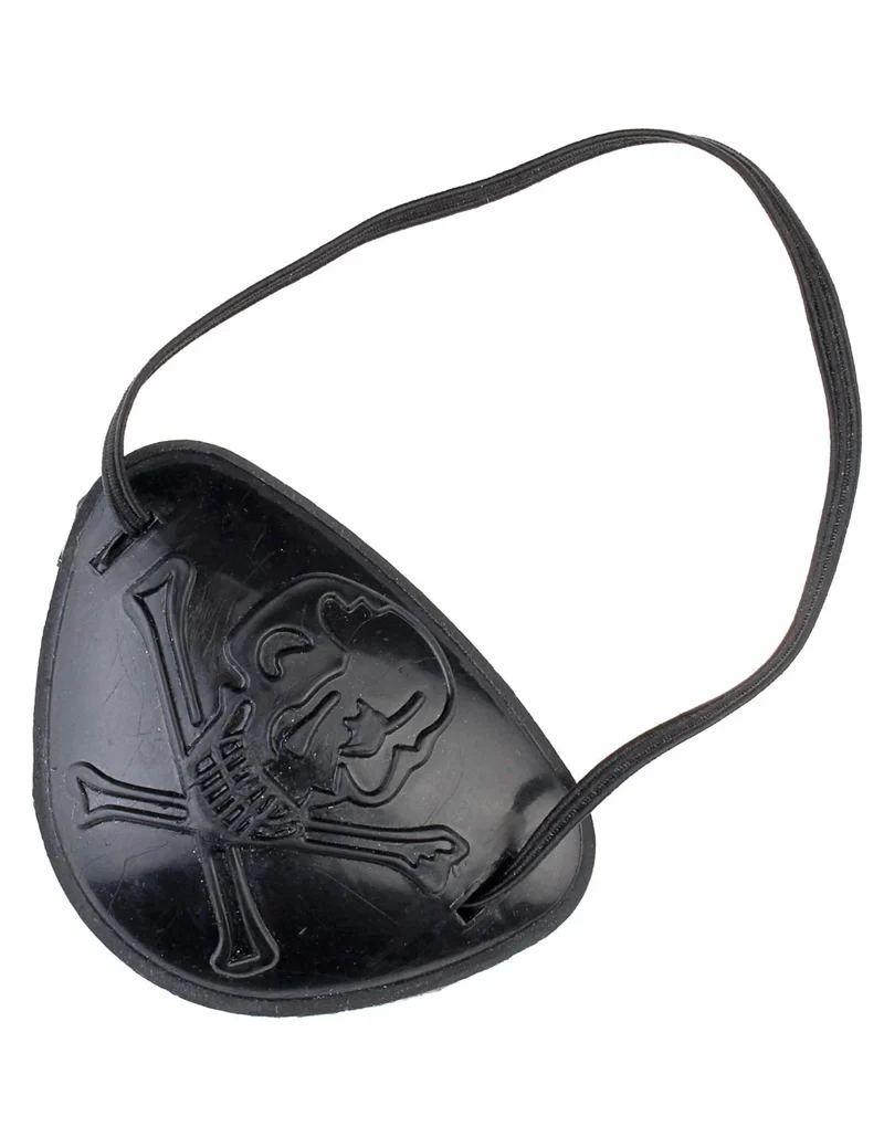Piraten Augenklappe schwarz Erwachsene 7x5cm