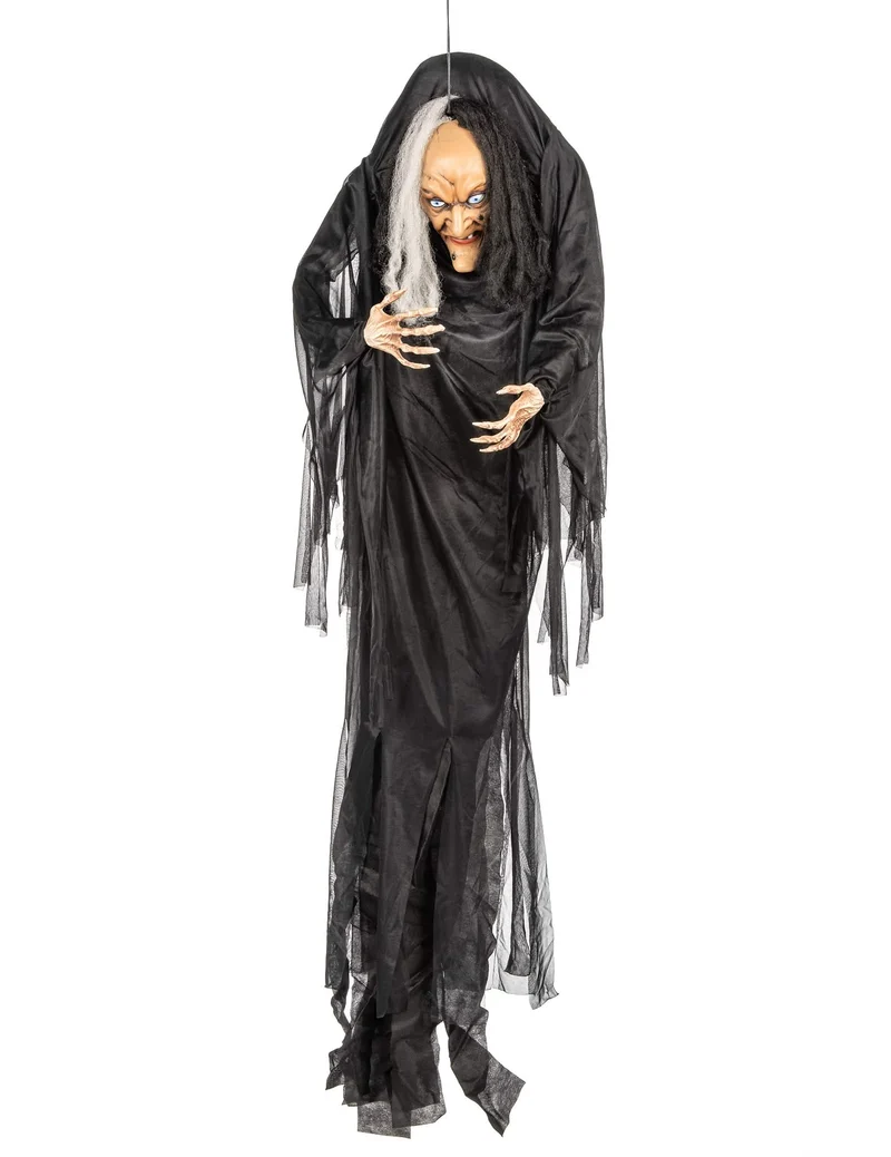 Deko-Hexe zum Aufhängen schwarz-weiß 140 cm