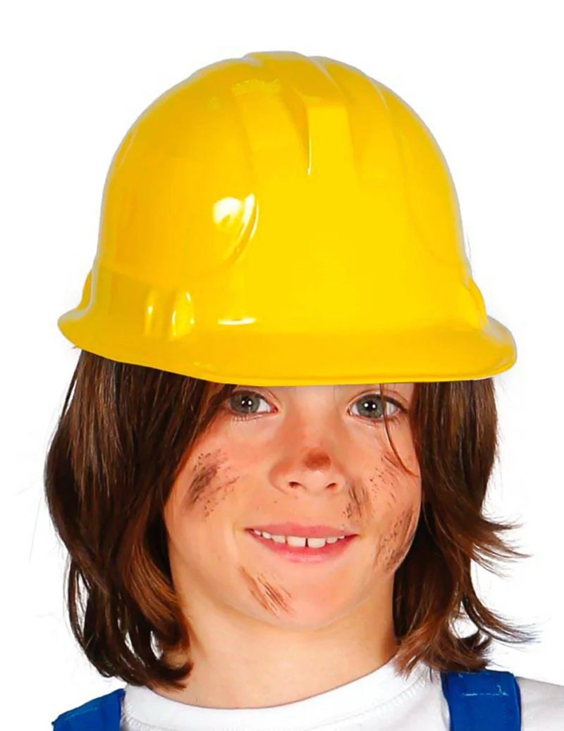 Arbeiterhelm gelb für Kinder Kostümzubehör