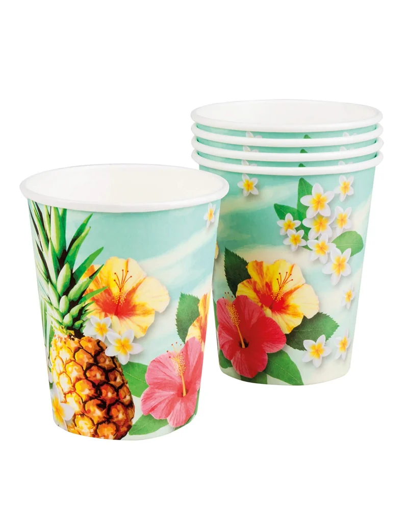10 Hawaii Pappbecher 210 ml