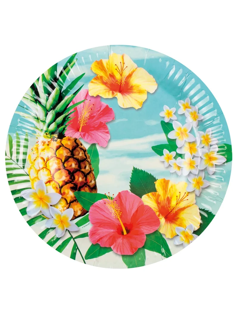 Partyteller Hawaii 6 Stück bunt 23cm